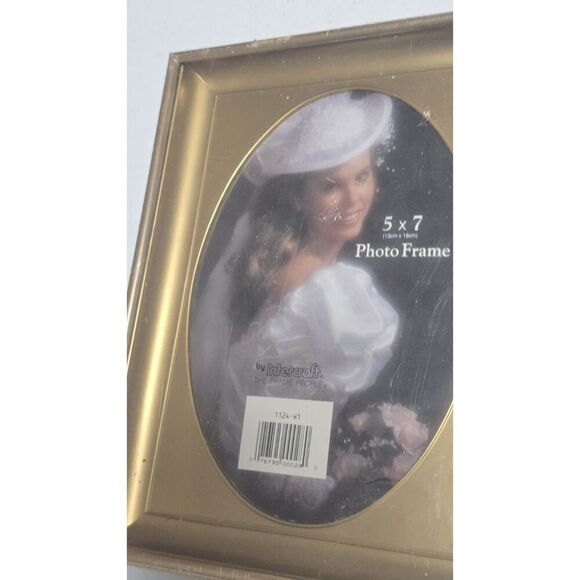 Vintage Intercraft Shadowbox Picture Frame-5x7" Oval Metal Tabletop & Wall NEW - Picture 5 of 11